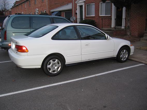 Completely stock White 98 Honda Civic EX Coupe 5spd for $5600 for sale